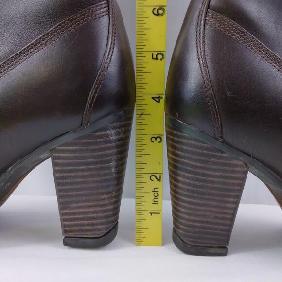 Timberland Earthkeepers Lace Up Boots Brown Leather High Heel Women's Size 8 - Picture 15 of 15